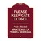 Signmission Designer Series-Keep Gate Closed Por Favor Mantenga La Puerta Cerrada, 24" x 18", BU-1824-9790 A-DES-BU-1824-9790 - alternate 1